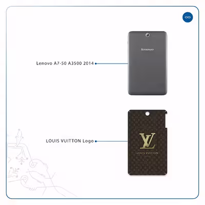 برچسب پوششی ماهوت مدل LOUIS-VUITTON-Logo مناسب برای تبلت لنوو A7-50 A3500 2014