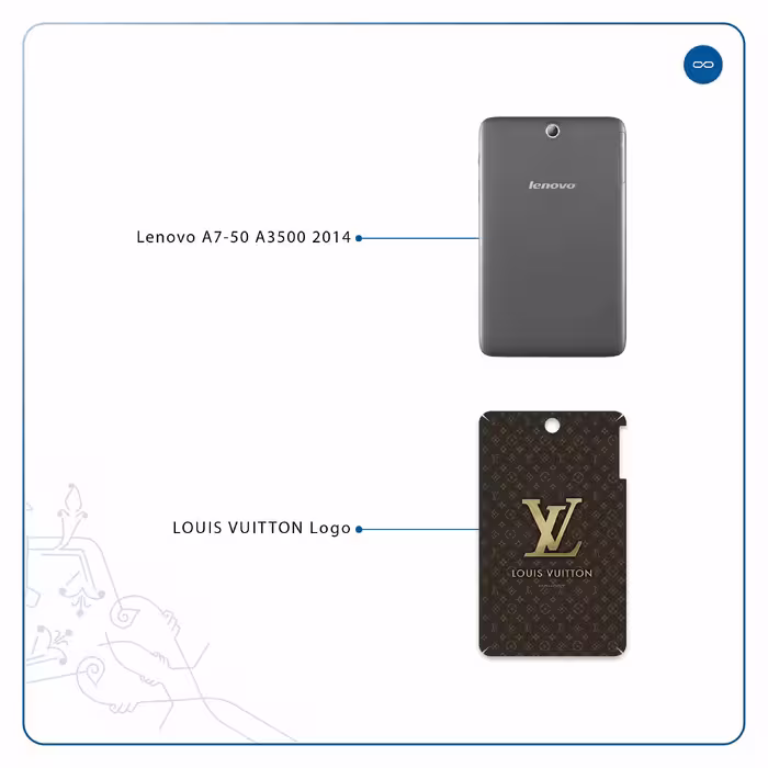 برچسب پوششی ماهوت مدل LOUIS-VUITTON-Logo مناسب برای تبلت لنوو A7-50 A3500 2014