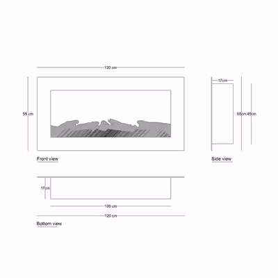 شومینه دیواری برقی شومینه بیستون مدل B.C_120_W16_L2.bs