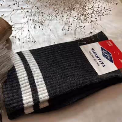 جوراب ساق بلند بچگانه مدل کبریتی خط دار