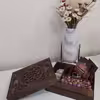جعبه دمنوش آریان لوکس مدل گل به همراه زیر لیوانی