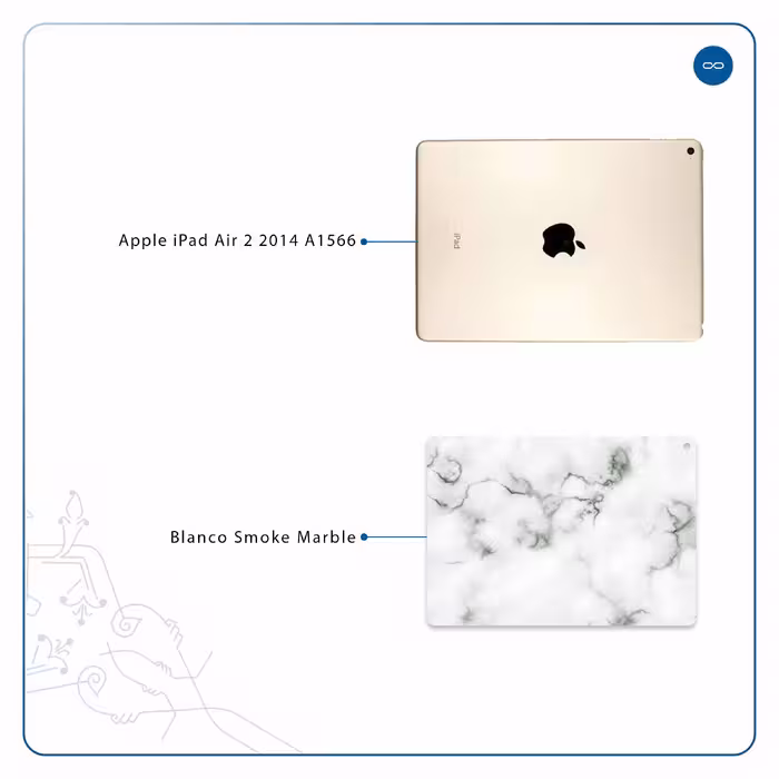 برچسب پوششی ماهوت مدل Blanco-Smoke-Marble مناسب برای تبلت اپل iPad Air 2 2014 A1566