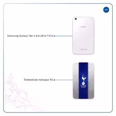 برچسب پوششی ماهوت مدل Tottenham Hotspur FC مناسب برای تبلت سامسونگ Galaxy Tab 3 8.0 2013 T315