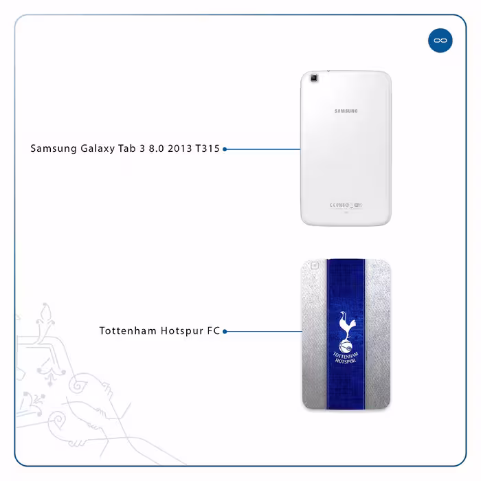 برچسب پوششی ماهوت مدل Tottenham Hotspur FC مناسب برای تبلت سامسونگ Galaxy Tab 3 8.0 2013 T315