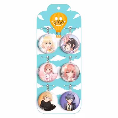 حلقه جاکلیدی خندالو مدل انیمه کانوجواوکاری Kanojo Okarishimasu کد 1015B مجموعه 6 عددی