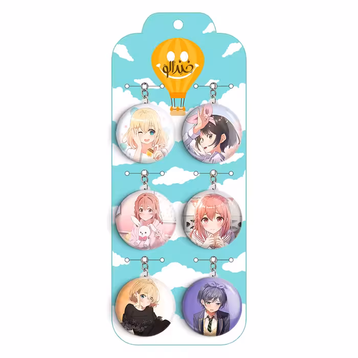 حلقه جاکلیدی خندالو مدل انیمه کانوجواوکاری Kanojo Okarishimasu کد 1015B مجموعه 6 عددی