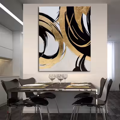 تابلو نقاشی ورق طلا طرح دکوراتیو کد a50