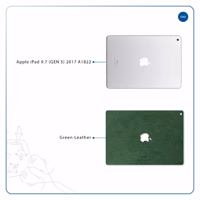 برچسب پوششی ماهوت مدل Green-Leather مناسب برای تبلت اپل iPad 9.7 (GEN 5) 2017 A1822