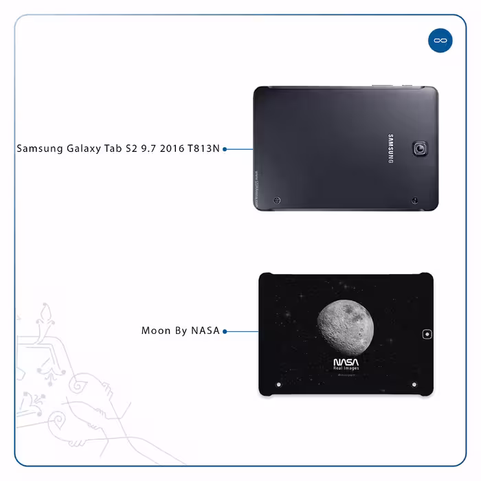برچسب پوششی ماهوت مدل Moon-By-NASA مناسب برای تبلت سامسونگ Galaxy Tab S2 9.7 2016 T813N