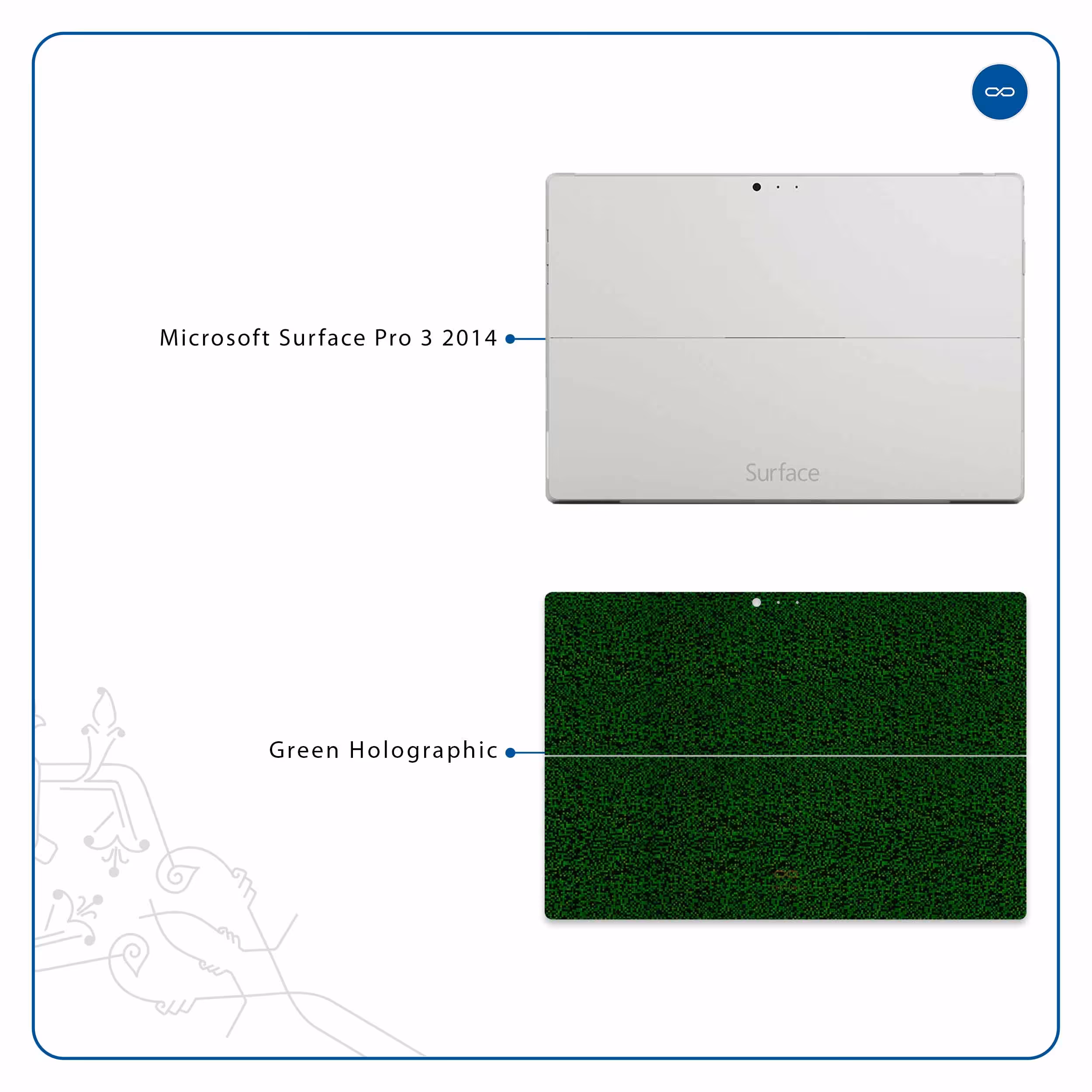 برچسب پوششی ماهوت مدل Green-Holographic مناسب برای تبلت مایکروسافت Surface Pro 3 2014