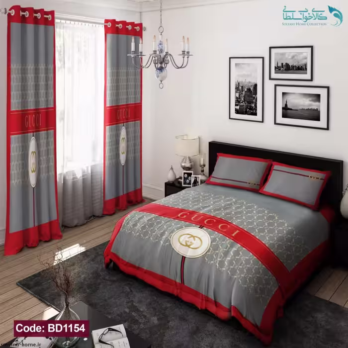 روتختی طرح گوچی قرمز دونفره کد BD1154
