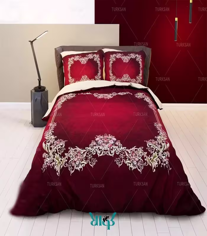 روتختی دونفره، رنگ قرمز، طرح سنتی، کد d379