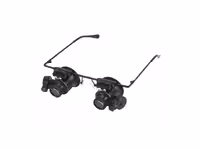 ذره بین عینکی دوچشمی چراغدار 20X بدنه فلزی 9892A