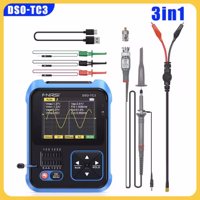 اوسیلوسکوپ و مولتی تستر FNIRSI DSO-TC3