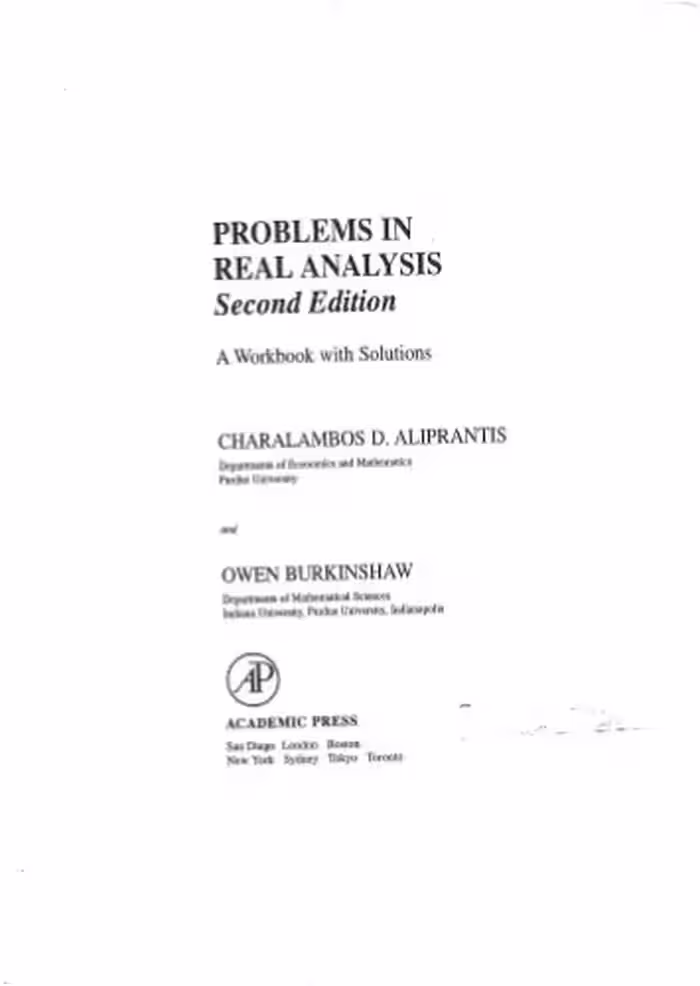 خرید و دانلود نسخه کامل کتاب Problems in Real Analysis: A Workbook with Solutions