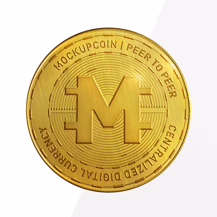 دانلود موکاپ سکه کریپتوکارنسی با کیفیت بالا PSD