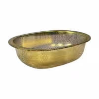 آبکش طرح بیضی رنگ طلایی