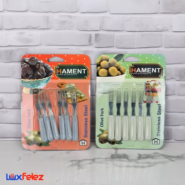 چنگال فینگر فود دسته پلاستیکی