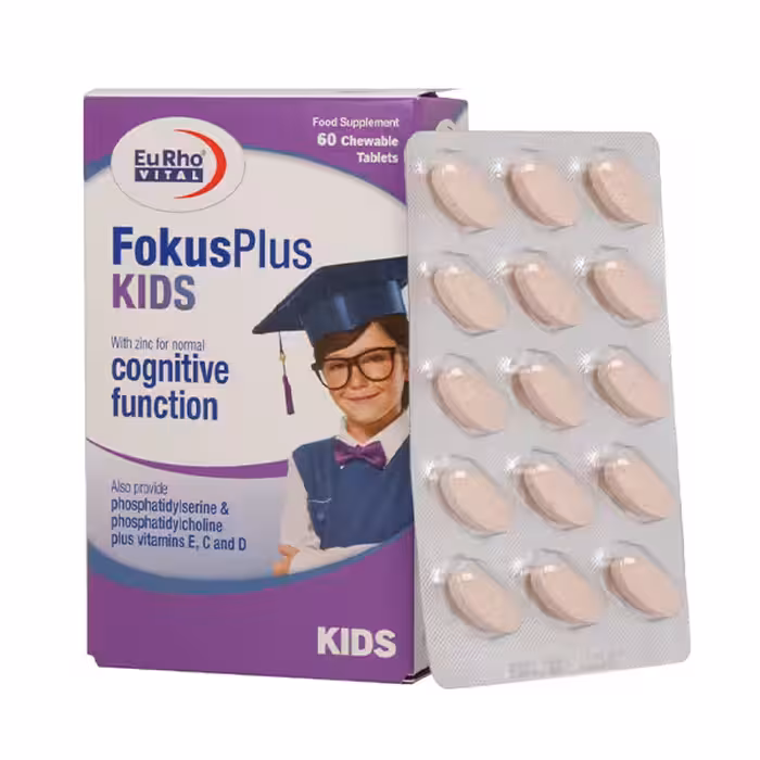 یوروویتال قرص جویدنی فوکوس پلاس کیدز 60 عددی - داروکاو