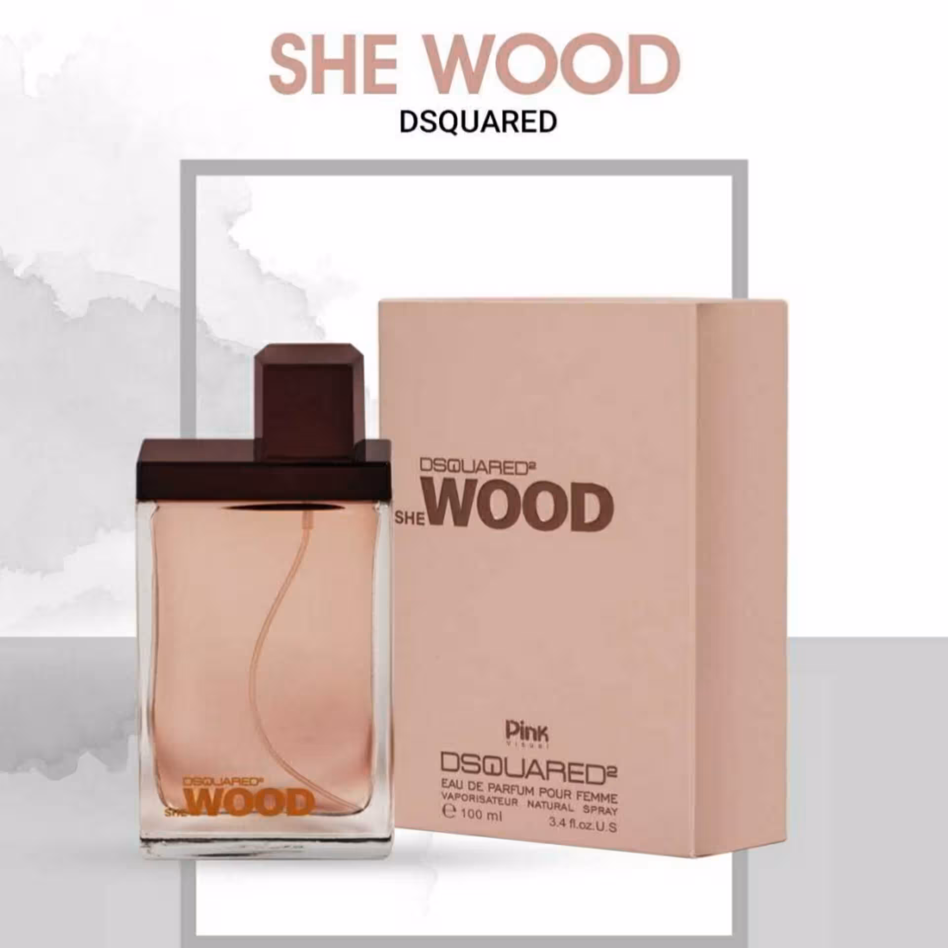 ادکلن ادوپرفیوم زنانه مدل دیسکوارد 2 شی وود پینک 100 میلی لیتر Pink Dsquared Perfume 2 She Wood  Eau De Parfum For Women 100ml
