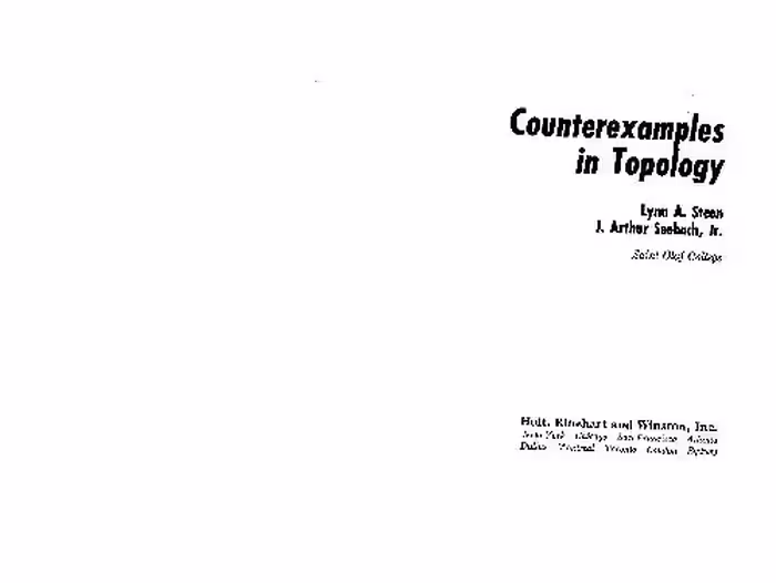 خرید و دانلود نسخه کامل کتاب Counterexamples In Topology