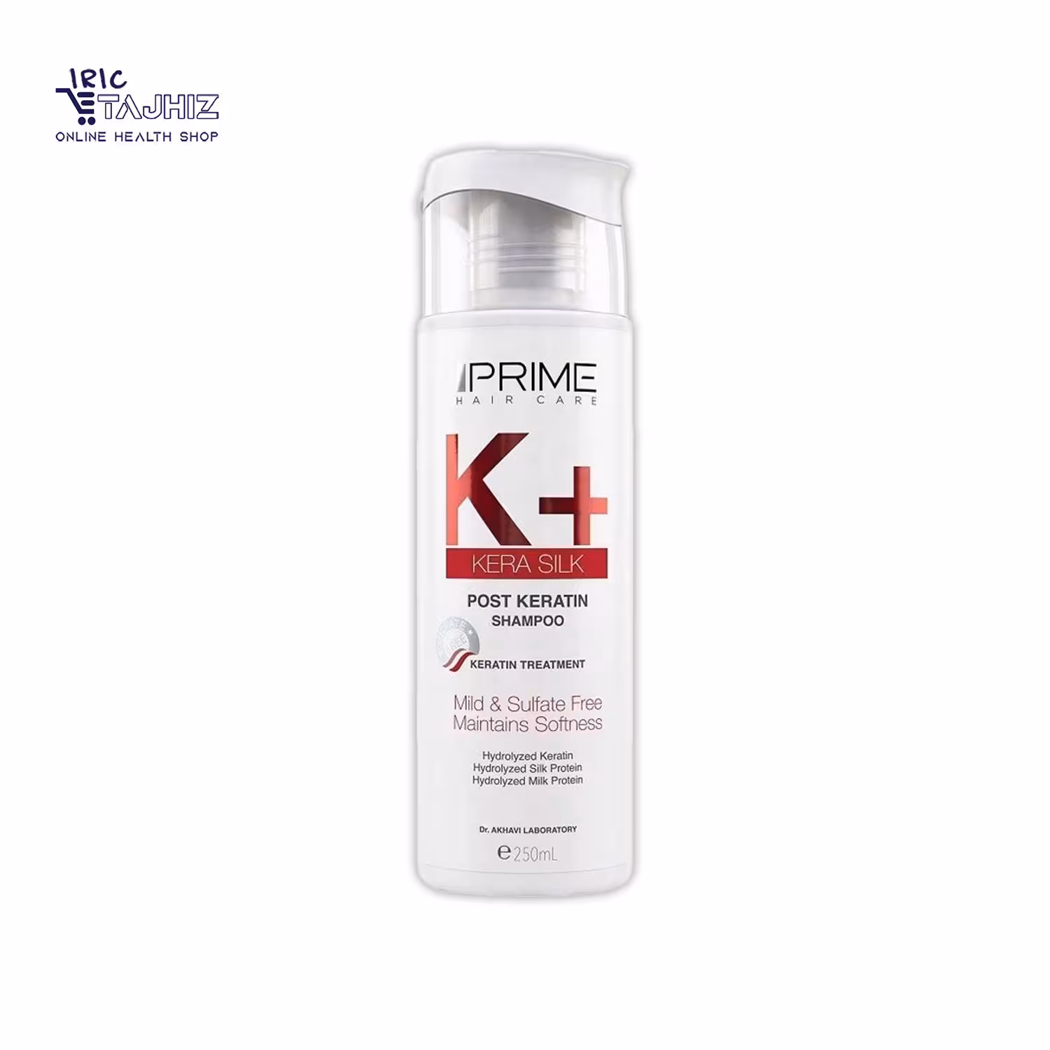شامپو فاقد سولفات موهای کراتینه شده K پریم PRIME حجم 250 میلی لیتر