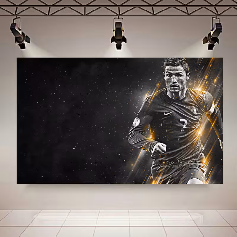 تابلو شاسی طرح شاسی رونالدو مدل افسانه درخشان کد AR304889 | دنیای قاب