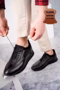 کفش روزمره مردانه   کلاسیک  چرم طبیعی راحت و اورتوپدیک با ضمانت آتش – 4807