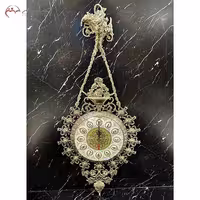 ساعت دیواری آویز برنزی گل زنبق، طرح قلبی کلاسیک و زیبا