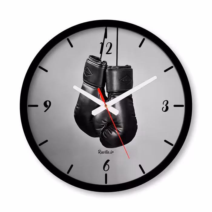 ساعت دیواری بزرگ راویتا طرح مبارز بوکس - Boxing Fighter کد 3694