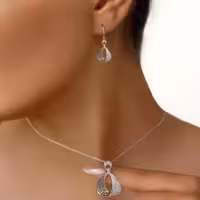 نیم ست نقره ای مجلسی زنانه برند YSX . کد 92..