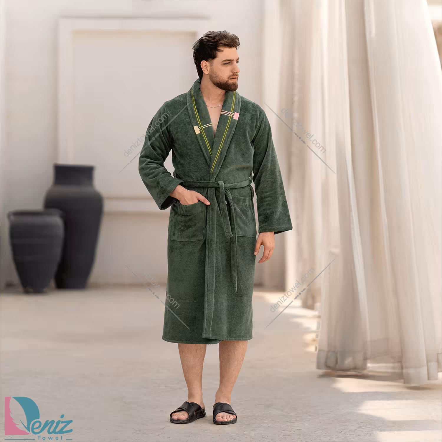 حوله تن پوش ولیسا رنگ یشمی
