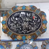 تابلوی خاتم دالبری وپلاک مسی قلمزنی50در70