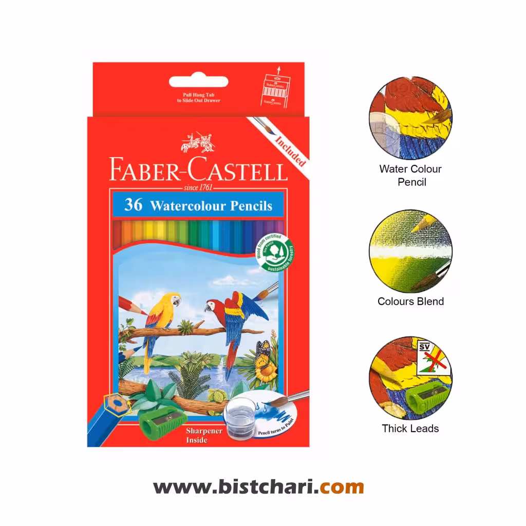 مداد رنگی آبرنگی 36 رنگ کد 114466 برند فابر کاستل Faber Castell