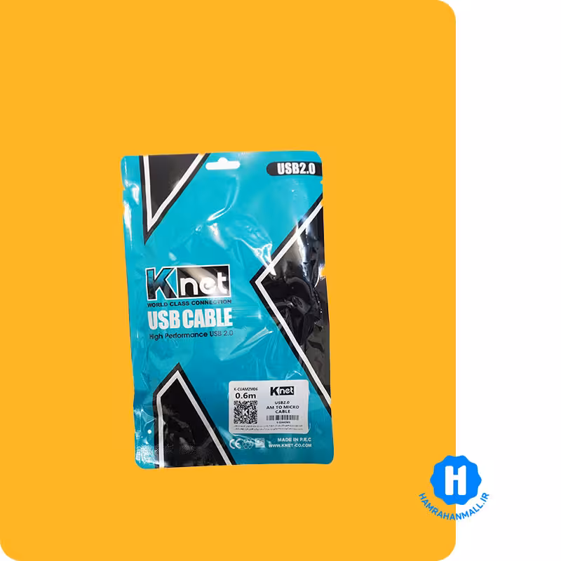 کابل تبدیل USB-C به microB کی نت پلاس مدل KP-CUCMHDD06 به طول 0.6 متر