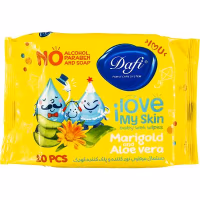 دستمال مرطوب پاک کننده و نرم کننده بسته‌ای دافی - بسته 20 عددی