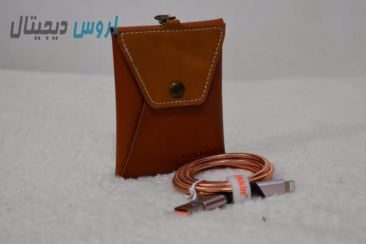 کابل لایتنینگ سوپر فست Dekkin با کیف چرمی رنگ رزگلد