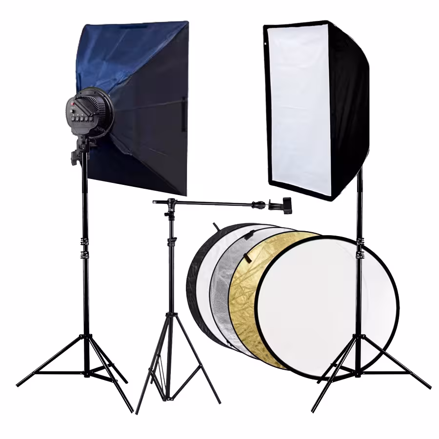 کیت نور سافت باکس 5 لامپی با رفلکتور 80 سانتی D-kit35