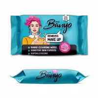 دستمال مرطوب بانیو پاک کننده ارایش بسته 25 عددی رنگ ابی/