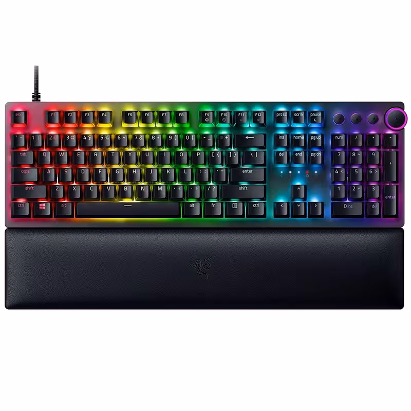 کیبورد مخصوص بازی ریزر مدل (Linear Optical) Huntsman V2 Red Switch