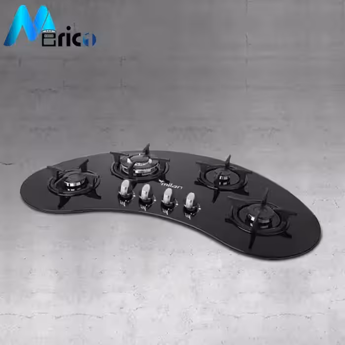 گاز رومیزی میلان کد G43 چهار شعله شیشه