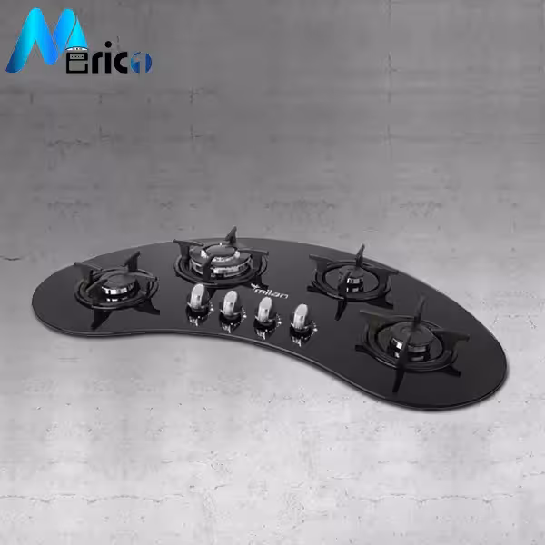 گاز رومیزی میلان کد G43 چهار شعله شیشه