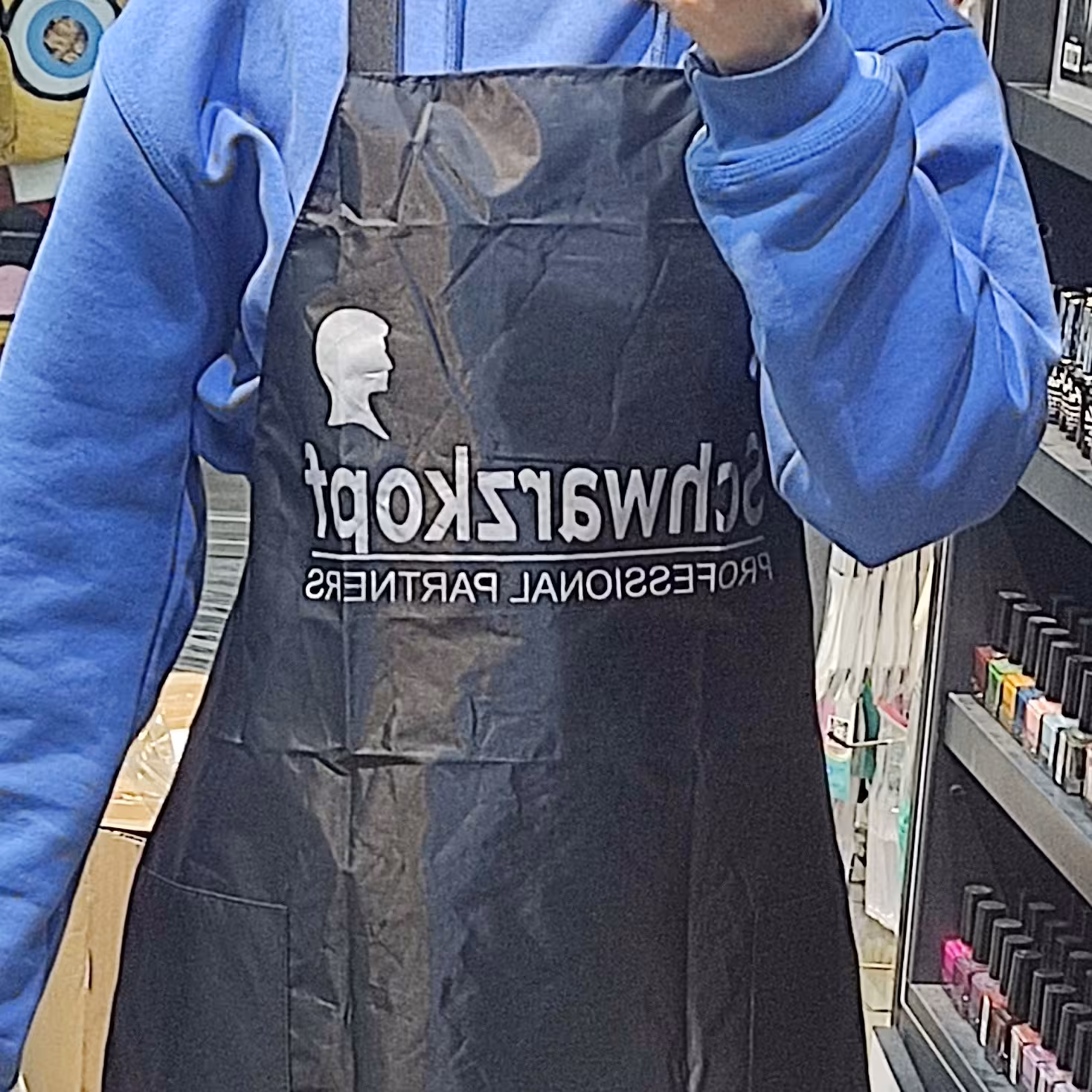 پیش بند مشکی ساده جیب دار پیشبند