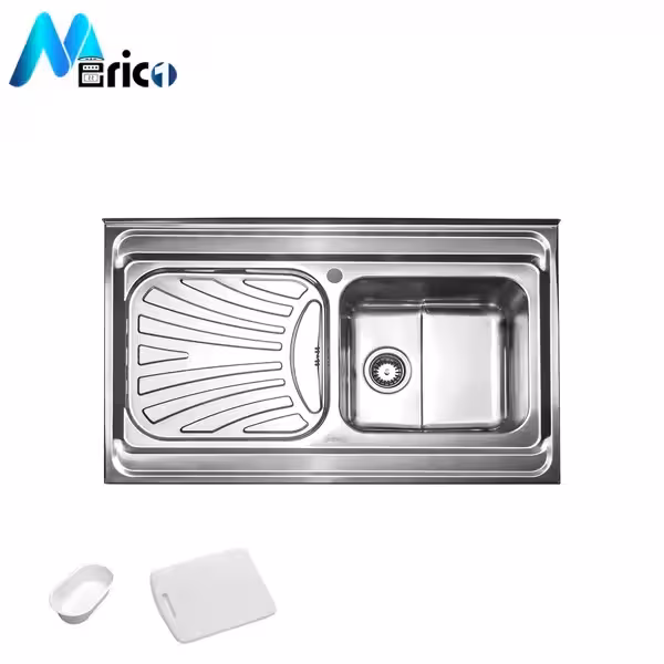 سینک استیل البرز کد 711 روکار یک لگنه