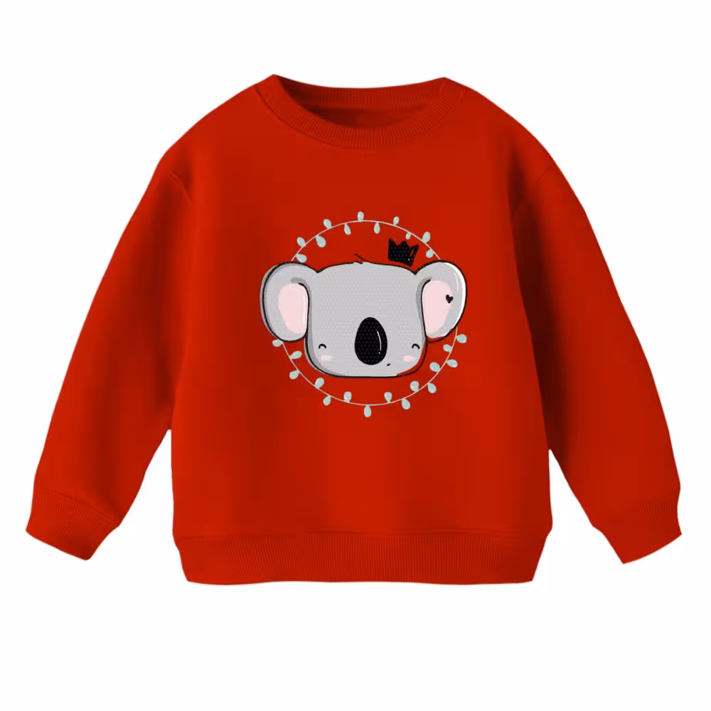 سویشرت بچگانه مدل کوالا و تاج رنگ قرمز