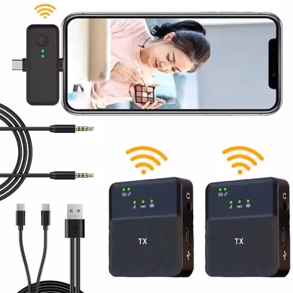 میکروفن یقه ای وایرلس دار مدل SX31 دو کاربره (دو میکروفون) اصلی