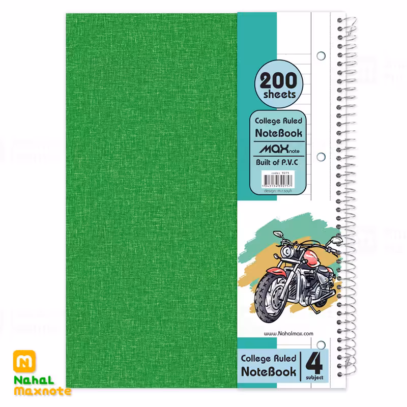 دفتر200 برگ سیمی کلاسوری جلد سخت رحلی کد 9275.طرح 10