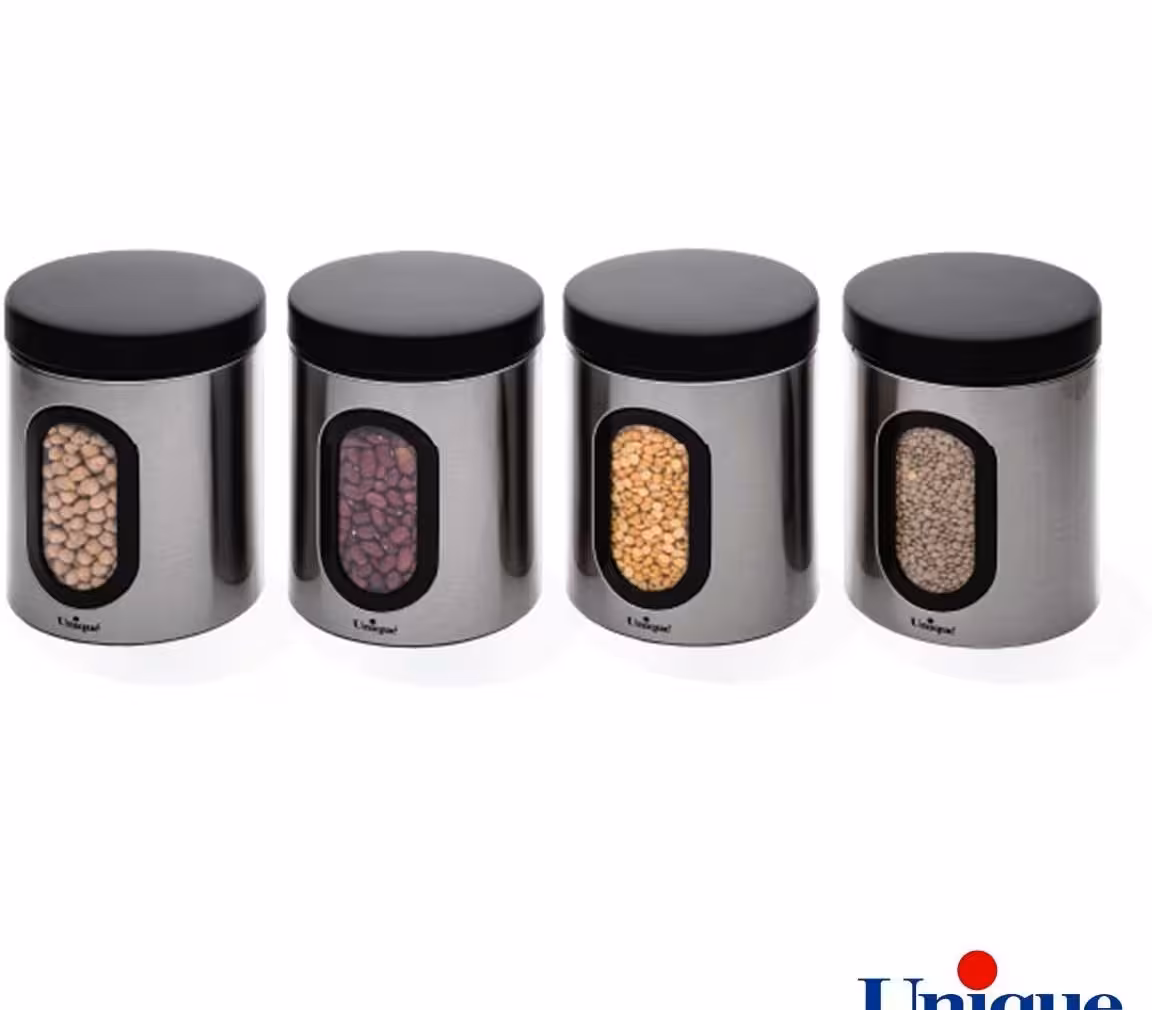 ظرف حبوبات 1 لیتر پنجره دار استیل یونیک UN-5970