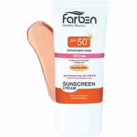 کرم ضد آفتاب رنگی فاربن مناسب پوست چرب و مستعد آکنه با SPF 50 حجم 50 ميل – بژ روشن