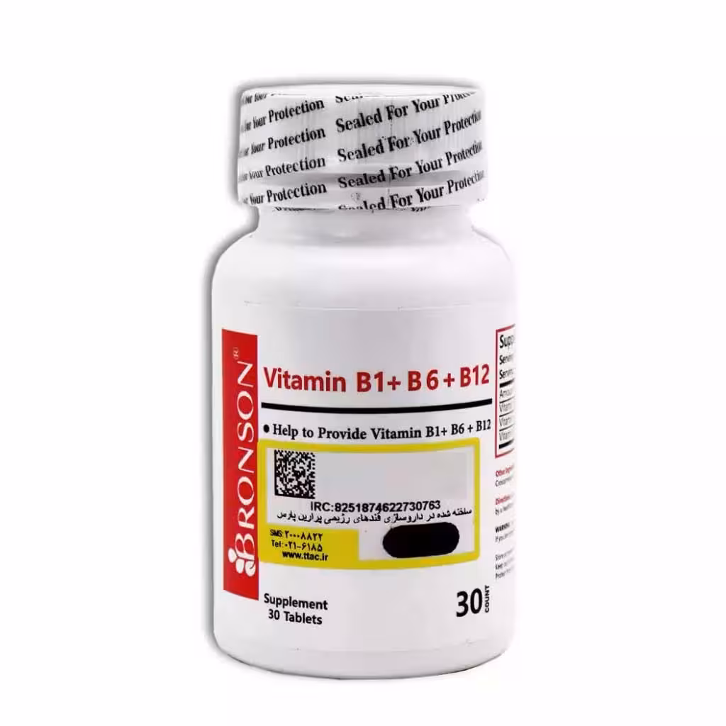 قرص ویتامین ب1 و ب6 و ب12 برونسون 30عدد | Bronson Vitamin B1 And B6 And B12